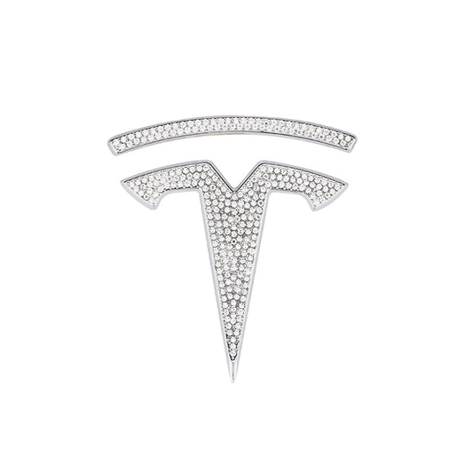 Diamond-Look Badge Bling Logo Sticker Emblem für Front, Heck & Lenkrad (3er Set) für Tesla Model 3 / Y bei EV Motion Shop