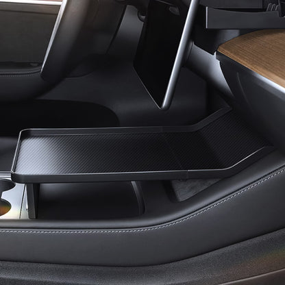 Mittelkonsole Tischplatte Einsatz im Carbon-Look für Tesla Model 3 / Y bei EV Motion Shop