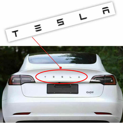 Script Logo Schriftzug für Kofferraumdeckel (Schwarz / Silber / Rot ) für Tesla Model 3 / Y bei EV Motion Shop 
