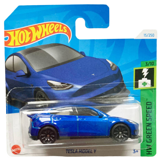 Hot Wheels® Tesla Model Y Blau Spielzeug Auto im 1:64 Maßstab | 15/250