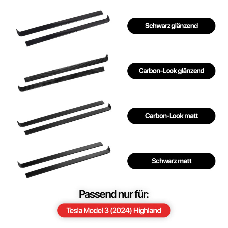 Dashboard Leiste Abdeckung Cover aus ABS Kunststoff für Tesla Model 3 (2024) Highland bei EV Motion Shop