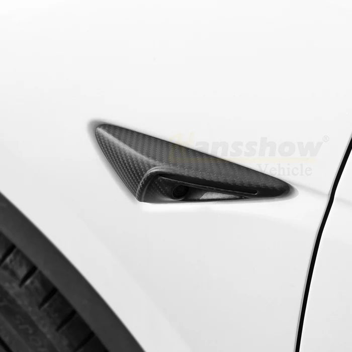 Hansshow Carbon Kotflügel Seiten Kamera Abdeckung Cover aus echter Kohlefaser für Tesla Model 3 / Y / Highland bei EV Motion Shop